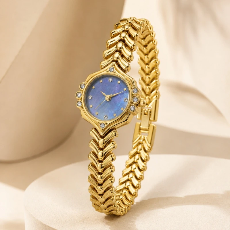Luxury Watch Top 10 - นาฬิกาข้อมือผู้หญิงสีทอง แบรนด์ดัง หรูหรา ประดับคริสตัล นาฬิกาควอตซ์แฟชั่น สวยงาม