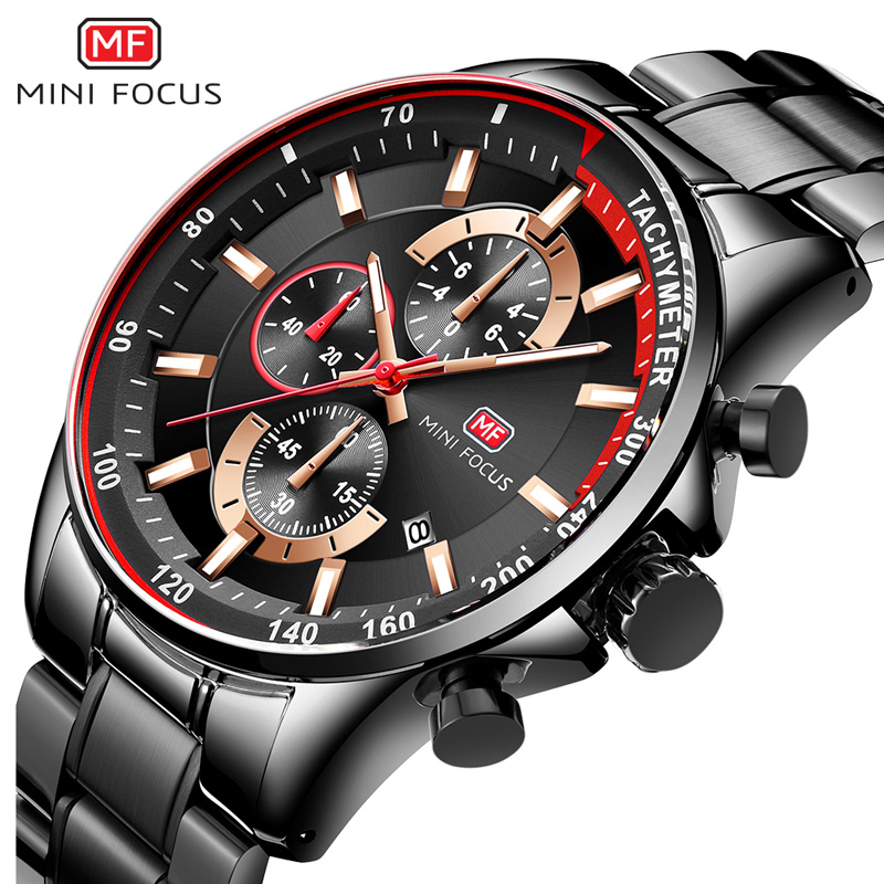 Diver Watch 300M - MINI FOCUS ชายสแตนเลสนาฬิกานาฬิกา Chronograph Quarts นาฬิกาสำหรับ