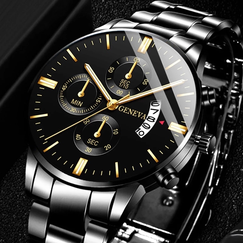 Seiko Watch 5 Sports - นาฬิกาสแตนเลสสีดำแฟชั่นสำหรับผู้ชายนาฬิกาข้อมือควอตซ์ปฏิทินหรูหรานาฬิกาธุรกิจสำหรับผู้ชายนาฬิกาผู้ชาย relogio masculino