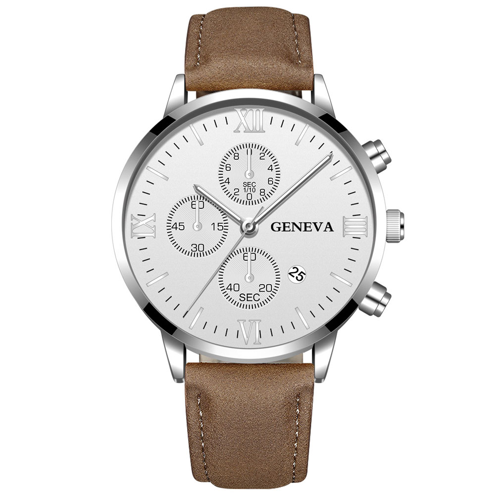 Luxury Watch Top 10 - เจนีวาแฟชั่นผู้ชายวันที่กรณีโลหะผสมสังเคราะห์หนังอนาล็อกควอตซ์กีฬานาฬิกาชายนาฬิกาแบรนด์ชั้นนําหรูหราRelógio Masculino