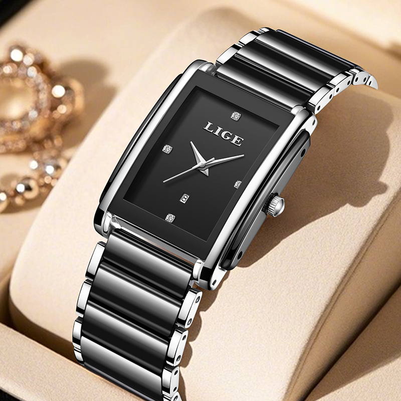 Luxury Watch Organizer - นาฬิกาข้อมือผู้หญิง LIGE รุ่นใหม่ หรูหรา ดีไซน์สวยงาม ตัวเรือนเซรามิก