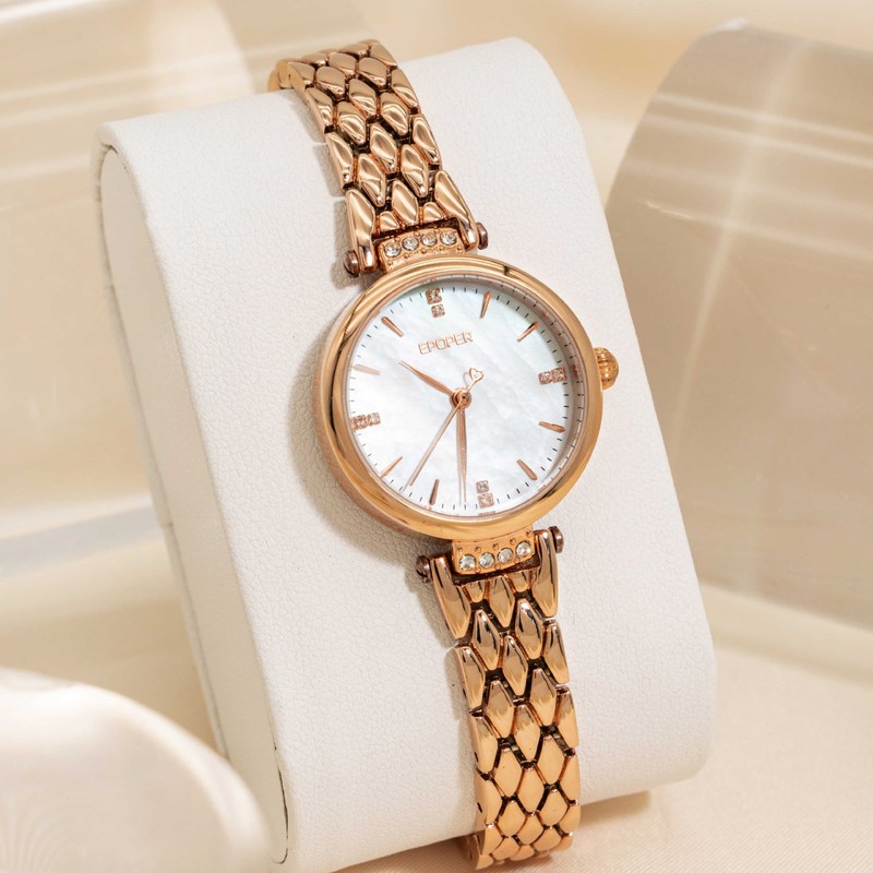 Luxury Watch Level - นาฬิกาข้อมือควอตซ์สุดหรูหราสไตล์แฟชั่น ดีไซน์โดดเด่น ระดับความสวยงามสูง พร้อมหน้าปัดมุก ดีไซน์ย้อนยุค โดดเด่นด้วยความสง่างาม