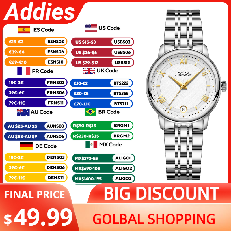 Luxury Watch - แอดดี้ส์ นิว ลักชัวรีนาฬิกาผู้หญิง 31 มม. แซฟไฟร์คริสตัล