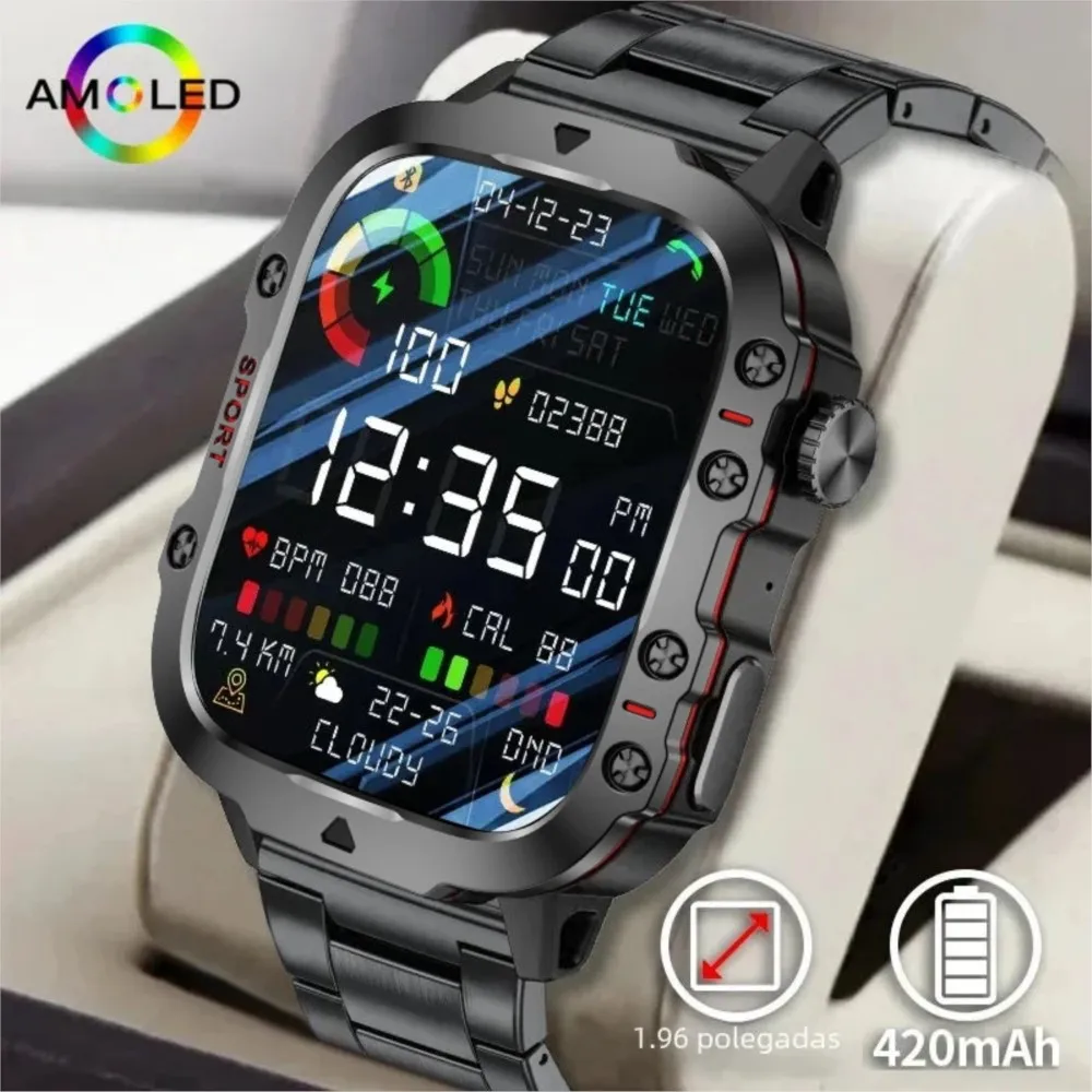 Compass Watch Luxury - นาฬิกาสมาร์ทวอทช์ทหารรุ่นดั้งเดิม โทรไร้สาย ฟิตเนส นาฬิกากันน้ำ IP68 สำหรับว่ายน้ำ