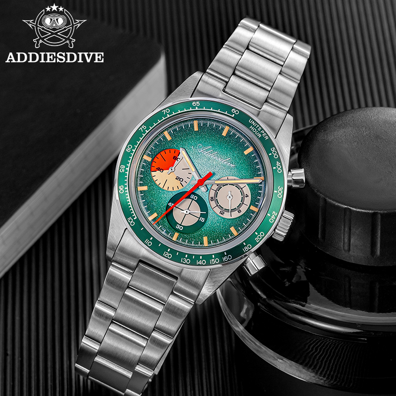 Luxury Watch Level - ADDIESDIVE หรูหรา AD2551 นาฬิกาผู้ชายใหม่โครโนกราฟสแตนเลส C3 ลูมินัสกันน้ำ