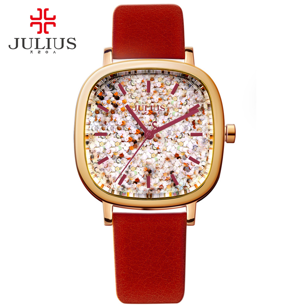 Luxury Watch Brands Logo - JULIUS นาฬิกาผู้หญิงหรูหราแบรนด์โลโก้สแควร์วัยรุ่นนาฬิกาข้อมือสายหนังเกาหลี Designer นาฬิกาข้อมือเครื่องประดับ JA-889