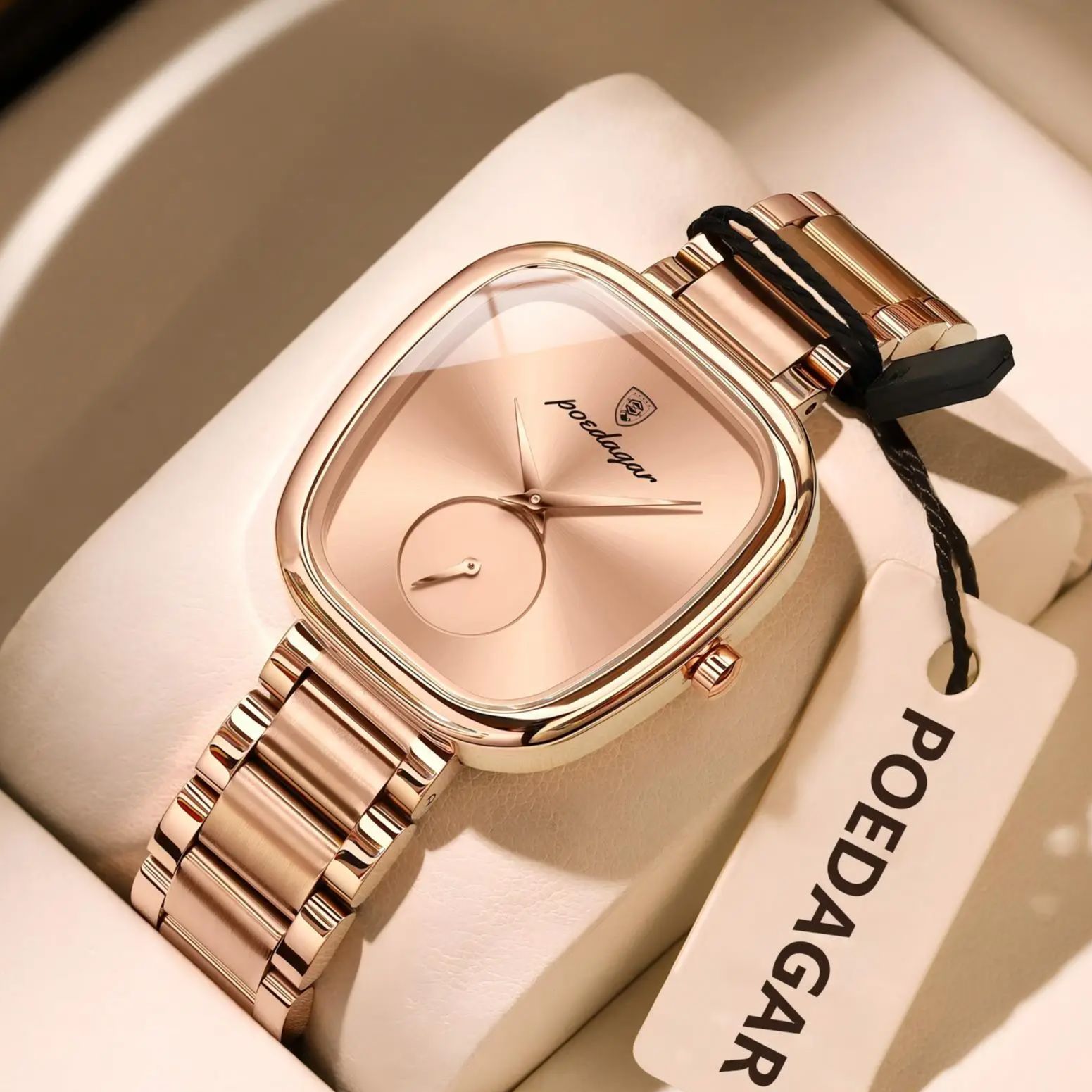 Luxury Watch Girl - นาฬิกาข้อมือผู้หญิง POEDAGAR แฟชั่นชั้นนำ กันน้ำ สแตนเลสสตีล ควอตซ์