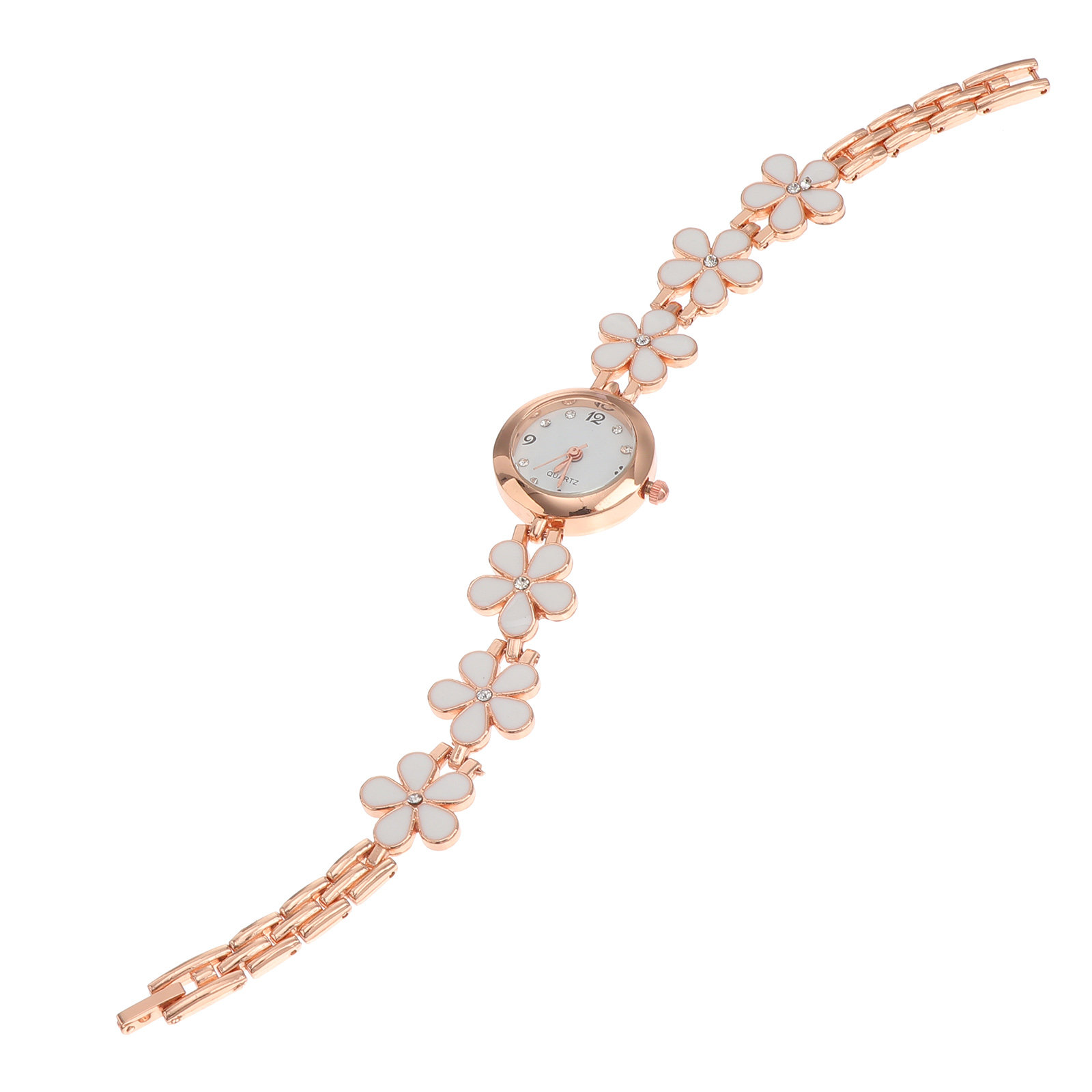 Luxury Watch With Bracelet - นาฬิกาข้อมือสีขาวสุดหรู กันน้ำ งานประณีต พกพาสะดวก นาฬิกาตกแต่งสำหรับผู้หญิง
