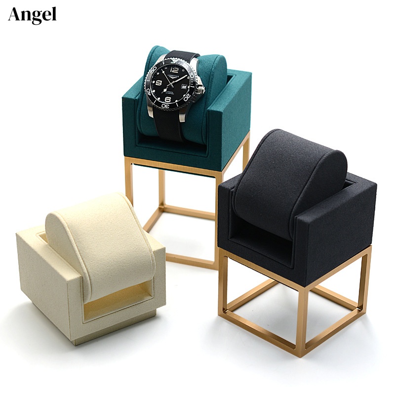 Luxury Watch Level - แท่นวางนาฬิกาแบบมืออาชีพสำหรับหน้าต่างร้านค้า, ชั้นวางโลหะหลายระดับพร้อมสีเขียวเข้ม, ตู้โชว์เคาน์เตอร์สุดหรู