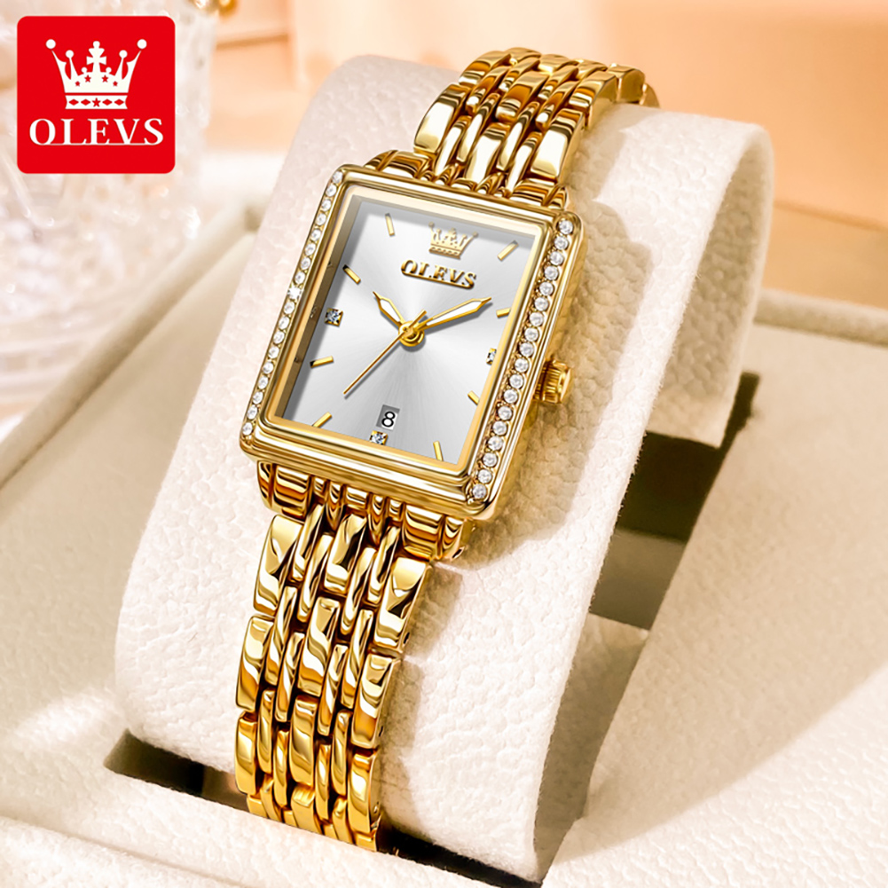 Luxury Watch Girl - OLEVS 9995 นาฬิกาวันที่สำหรับผู้หญิงหรูหรากันน้ำนาฬิกาเรืองแสงสง่างามควอตซ์สุภาพสตรีนาฬิกาข้อมือสตรีนาฬิกาเรโลเยส พารา มูเฮร์