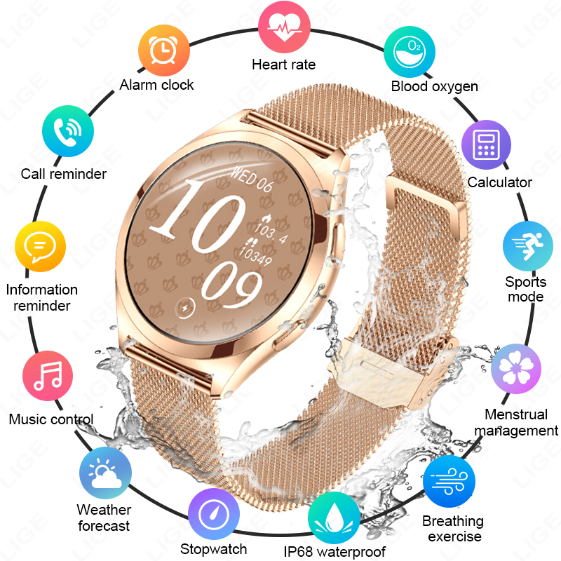 Compass Watch Luxury - LIGE สมาร์ทวอทช์สุดหรูสำหรับผู้หญิง 1.27