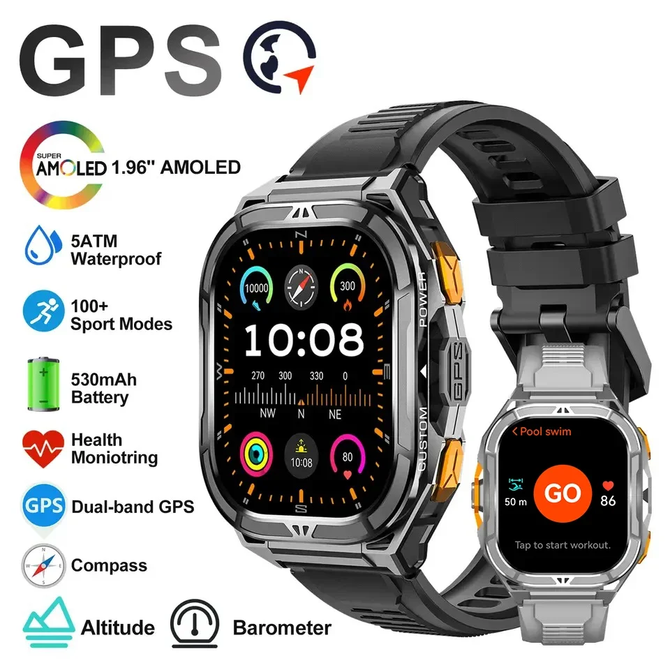 Compass Watch Luxury - สมาร์ทวอทช์ AMOLED หรูหรา พร้อม GPS แท้