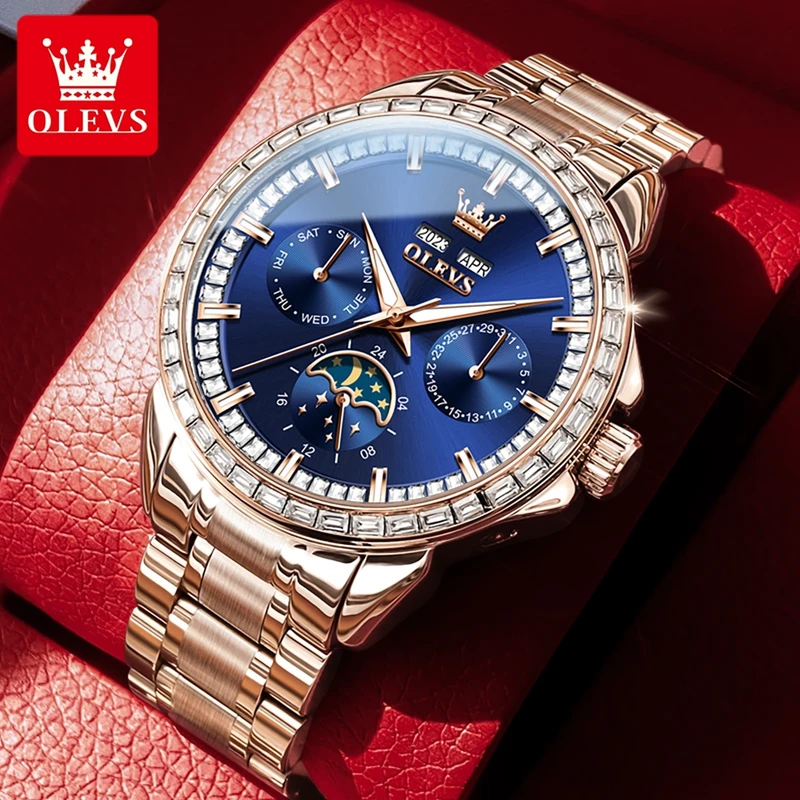 Compass Watch Luxury - OLEVS 6695 นาฬิกาผู้ชายใหม่ Full Multifunctional Dial