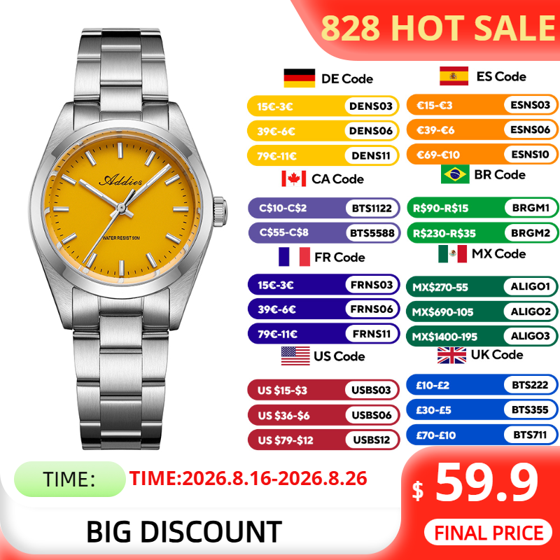 Luxury Watch All Brands - ADDIES 2026 สแตนเลสสตีลนาฬิกาผู้หญิงแบรนด์ที่มีชื่อเสียง 5 บาร์กันน้ำผู้หญิงนาฬิกาควอตซ์กระจกแซฟไฟร์ BGW9