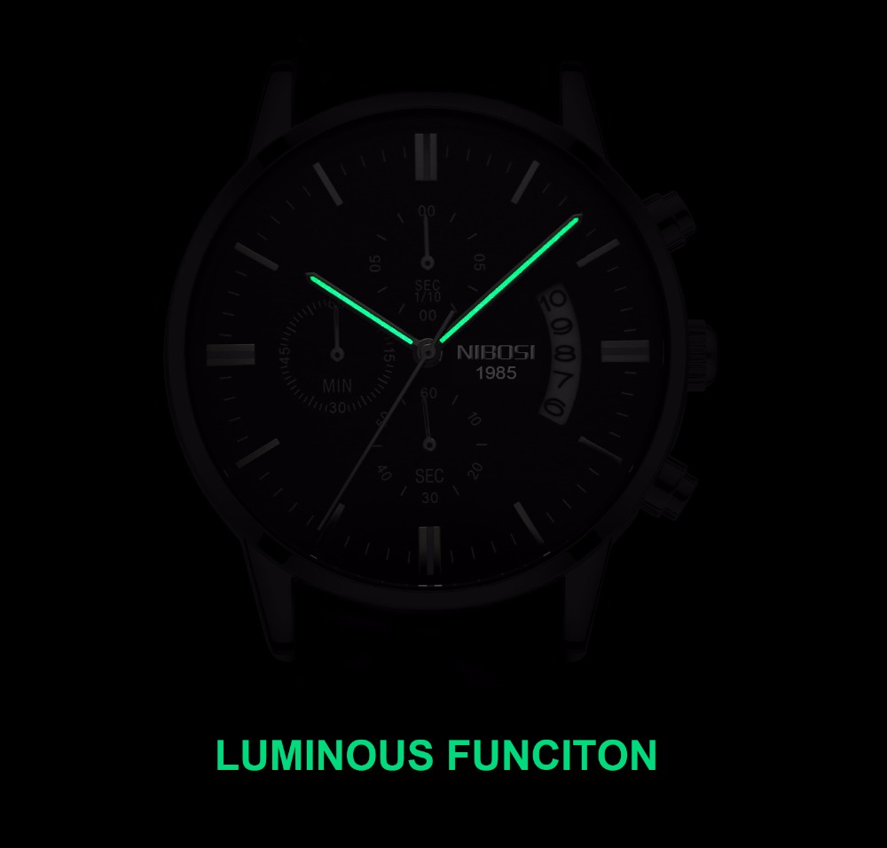 NIBOSI สแตนเลสสีดำนาฬิกาควอตซ์ - Luxury Watch Top 10 บทวิจารณ์และราคา