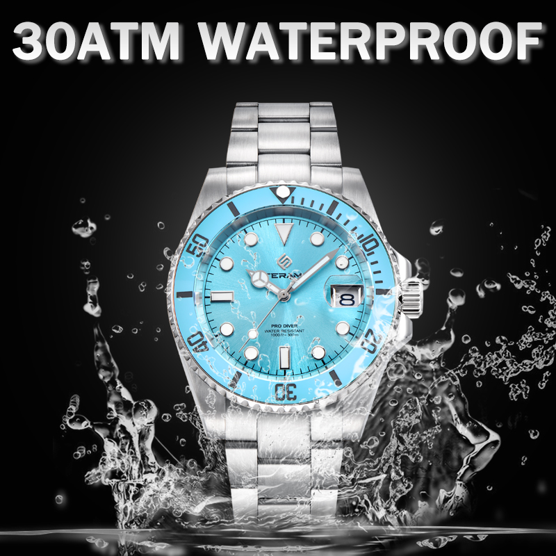 LIGE Luxury Mens นาฬิกาแฟชั่นค - Diver Watch 300M บทวิจารณ์และราคา