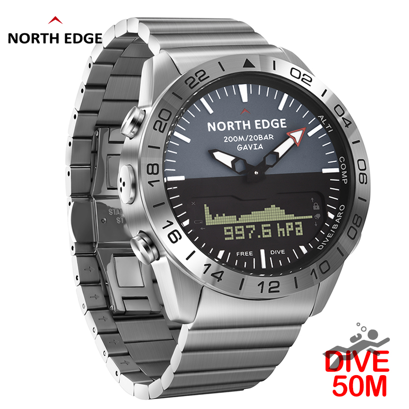 NORTH EDGE นาฬิกาดำน้ำสำหรับผู - Compass Watch Luxury บทวิจารณ์และราคา