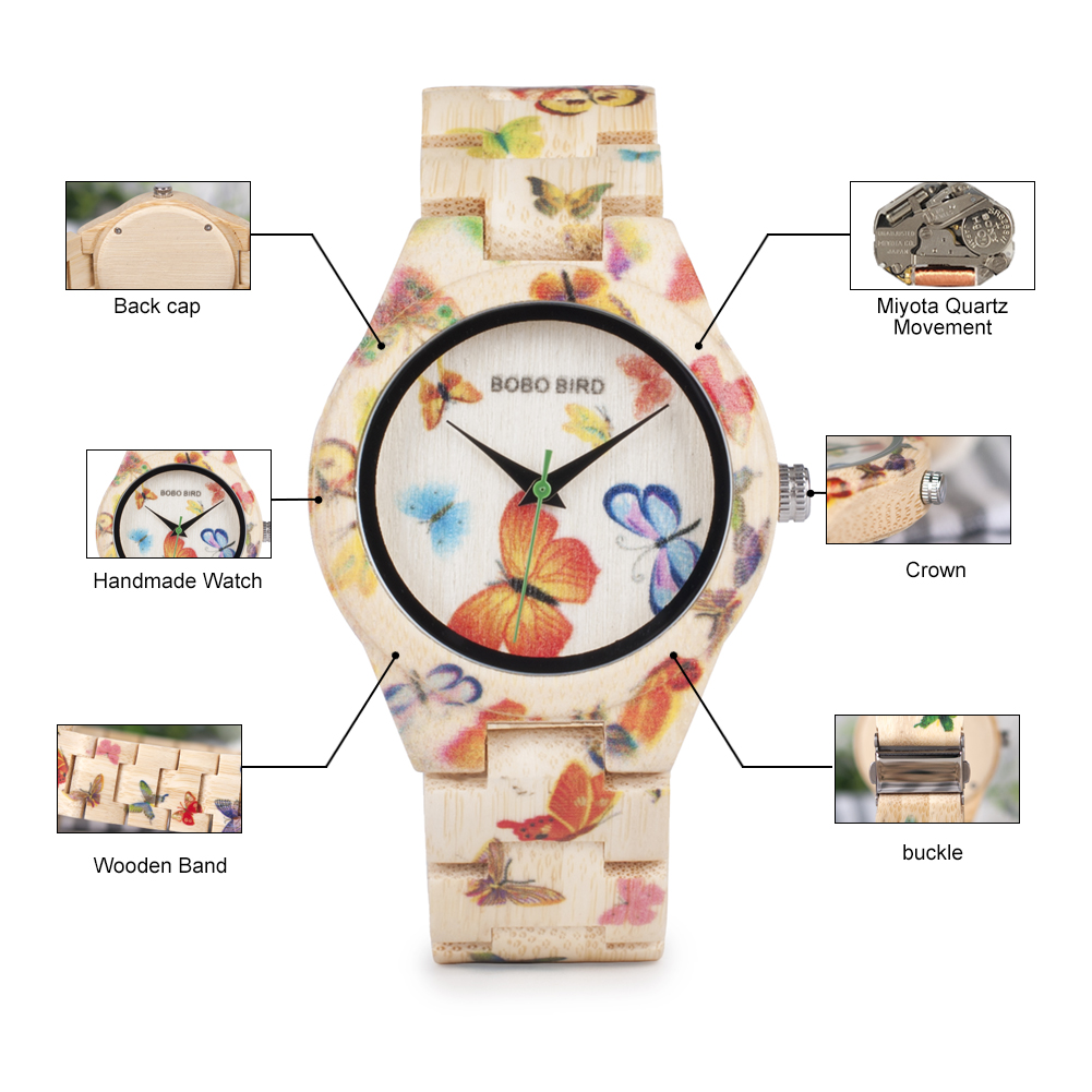 Bobo นาฬิกาผู้หญิงทำจากไม้นกสไ - Luxury Watch Girl บทวิจารณ์และราคา