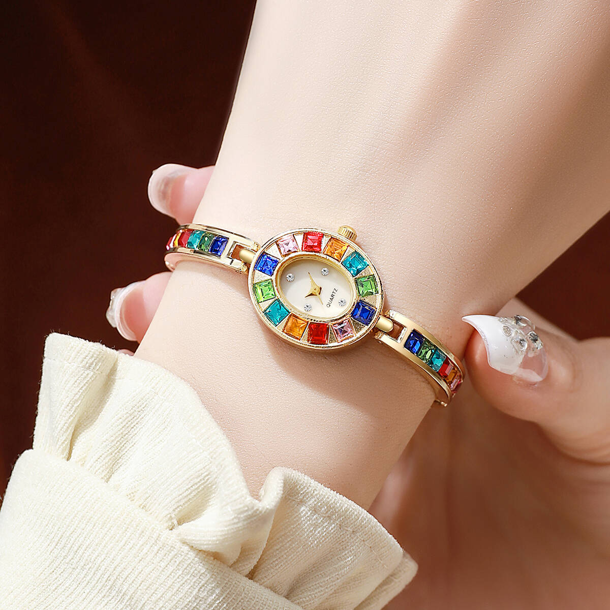 2 ชิ้น/เซ็ตหรูหราไรน์สโตนนาฬิก - Luxury Watch Organizer บทวิจารณ์และราคา
