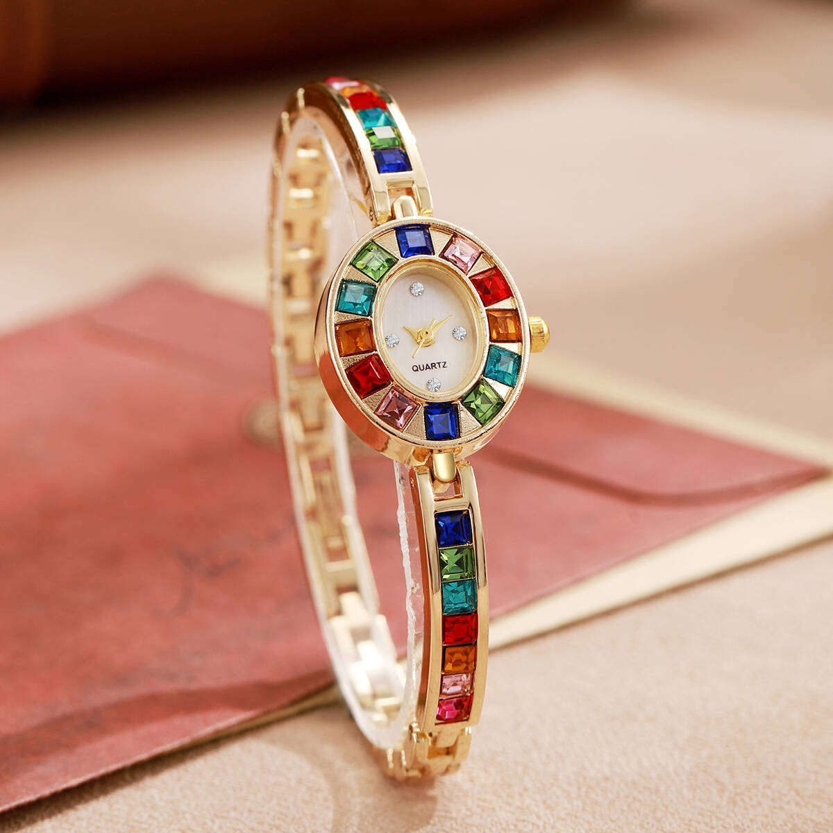 2 ชิ้น/เซ็ตหรูหราไรน์สโตนนาฬิก - Luxury Watch Organizer บทวิจารณ์และราคา