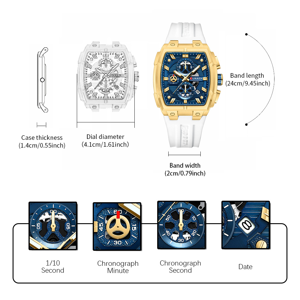 CURREN นาฬิกาวินเทจสุดหรูสำหรั - Luxury Watch With Bracelet บทวิจารณ์และราคา