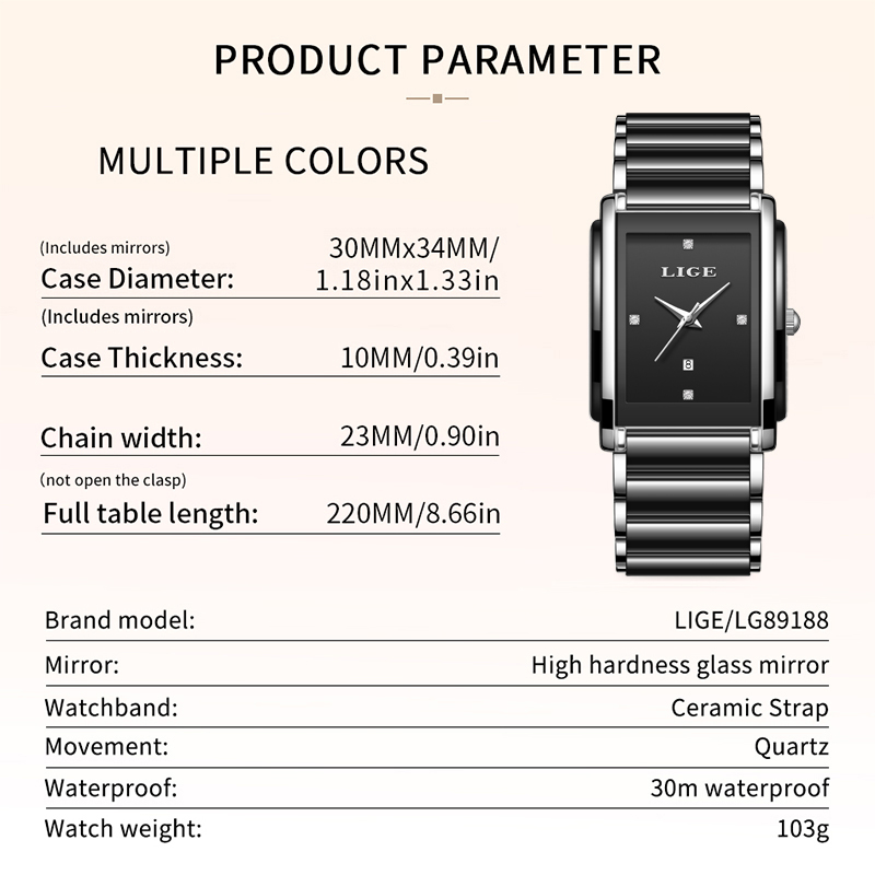 นาฬิกาข้อมือผู้หญิง LIGE รุ่นใ - Luxury Watch Organizer บทวิจารณ์และราคา