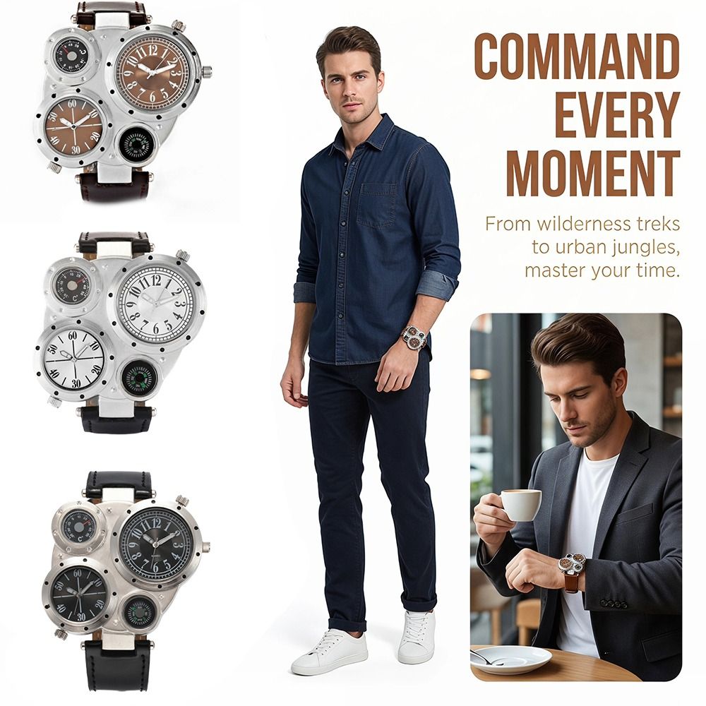 สายหนัง PU หรูหรา นาฬิกาหน้าปั - Compass Watch Luxury บทวิจารณ์และราคา
