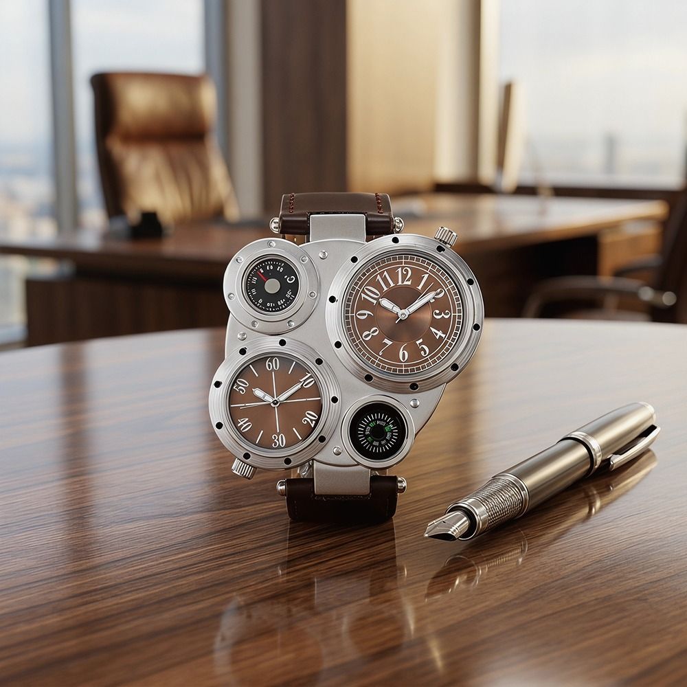 สายหนัง PU หรูหรา นาฬิกาหน้าปั - Compass Watch Luxury บทวิจารณ์และราคา