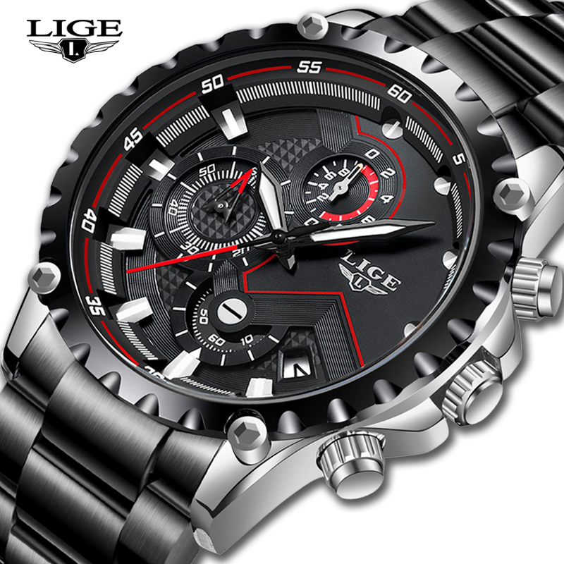 LIGE Luxury Mens นาฬิกาแฟชั่นผ - Luxury Watch All Brands บทวิจารณ์และราคา