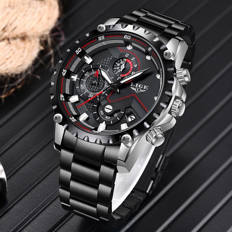 LIGE Luxury Mens นาฬิกาแฟชั่นผ - Luxury Watch All Brands บทวิจารณ์และราคา