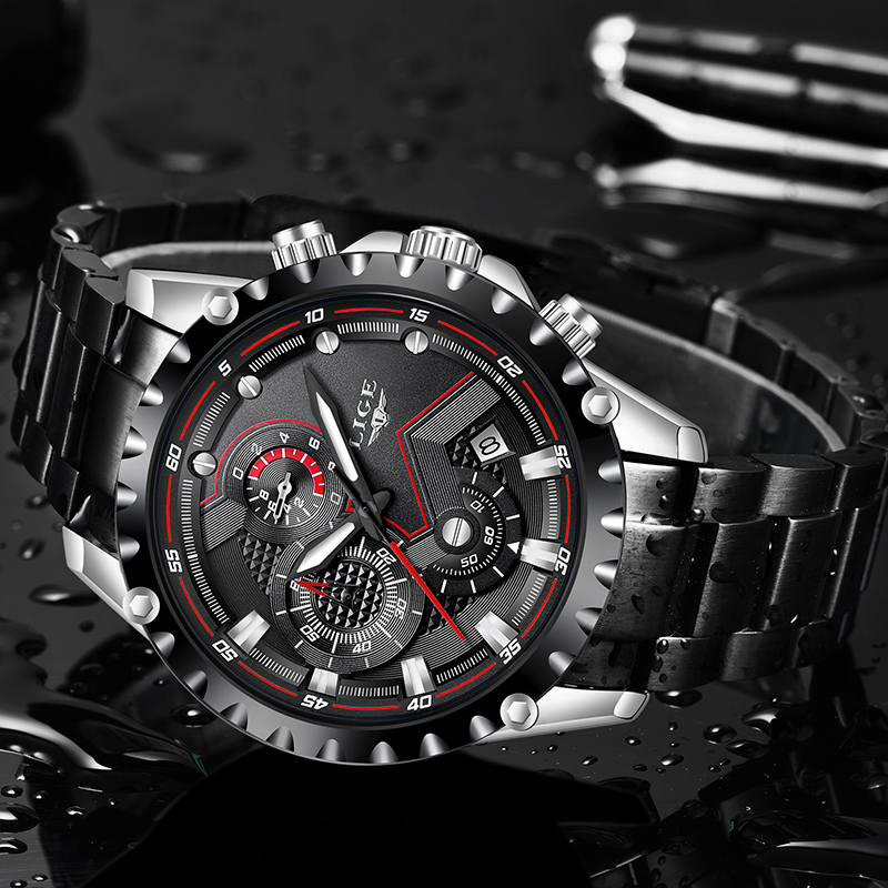 LIGE Luxury Mens นาฬิกาแฟชั่นผ - Luxury Watch All Brands บทวิจารณ์และราคา