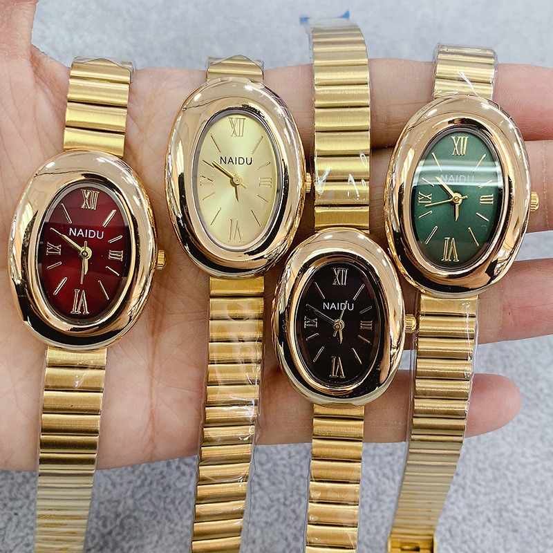 นาฬิกาควอตซ์ผู้หญิงทรงรีสีทองแ - Luxury Watch Girl บทวิจารณ์และราคา