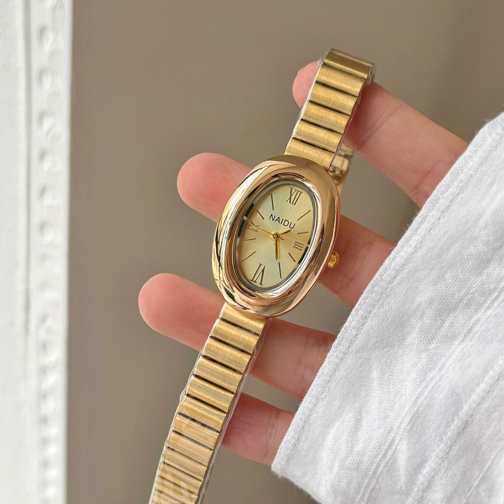 นาฬิกาควอตซ์ผู้หญิงทรงรีสีทองแ - Luxury Watch Girl บทวิจารณ์และราคา