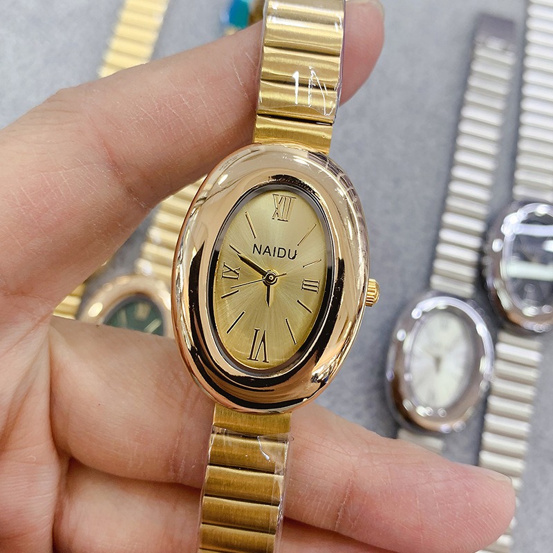 นาฬิกาควอตซ์ผู้หญิงทรงรีสีทองแ - Luxury Watch Girl บทวิจารณ์และราคา