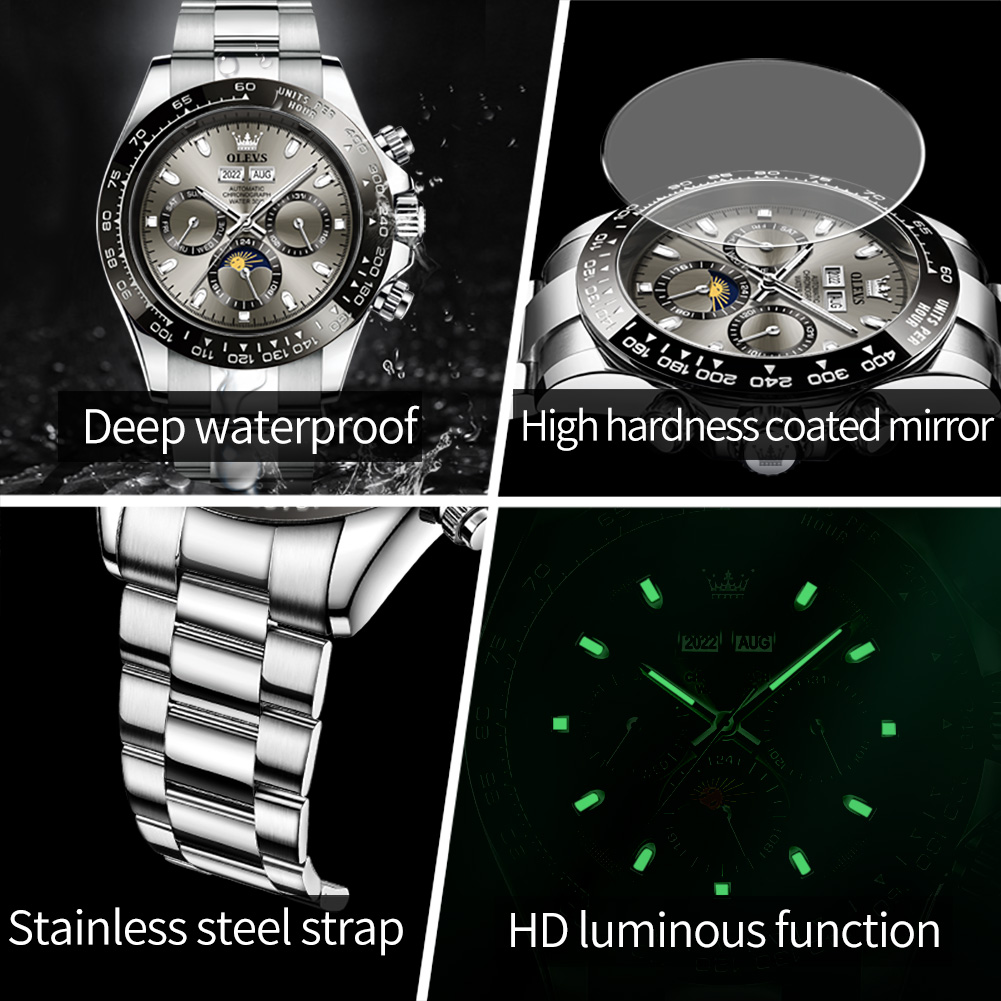 OLEVS 6654 Luxury Mens นาฬิกา  - Seiko Watch 5 Sports บทวิจารณ์และราคา