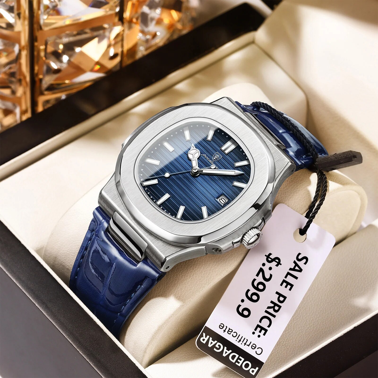 POEDAGAR Luxury Square Man นาฬ - Luxury Watch Top 10 บทวิจารณ์และราคา