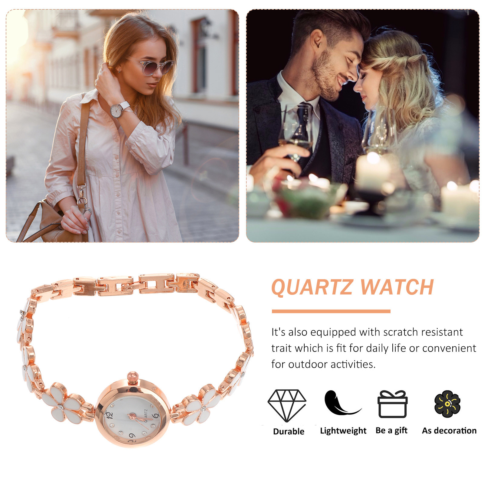 นาฬิกาข้อมือสีขาวสุดหรู กันน้ำ - Luxury Watch With Bracelet บทวิจารณ์และราคา