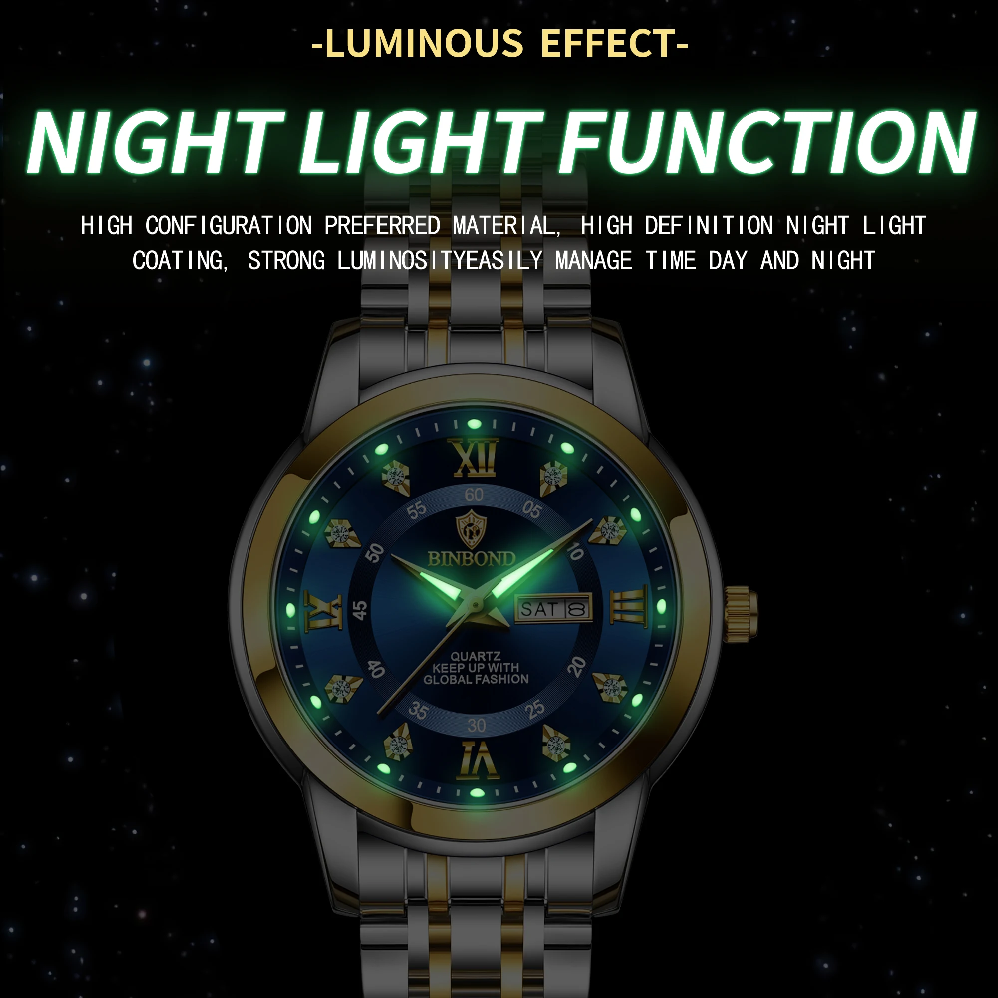 นาฬิกาข้อมือควอตซ์ BINBOND B71 - Luxury Watch Top 10 บทวิจารณ์และราคา