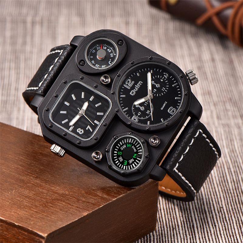 Oulm สีดำคลาสสิก Casual นาฬิกา - Compass Watch Luxury บทวิจารณ์และราคา