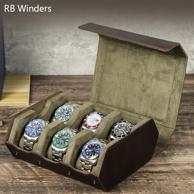 กล่องเก็บนาฬิกาหนังแท้ 6 ช่อง  - Luxury Watch Brands Logo บทวิจารณ์และราคา