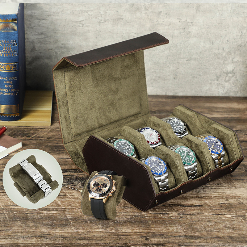 กล่องเก็บนาฬิกาหนังแท้ 6 ช่อง  - Luxury Watch Brands Logo บทวิจารณ์และราคา
