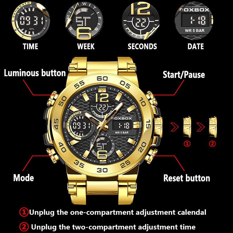 Foxbox นาฬิกาธุรกิจผู้ชายแฟชั่ - Luxury Watch Display Case บทวิจารณ์และราคา