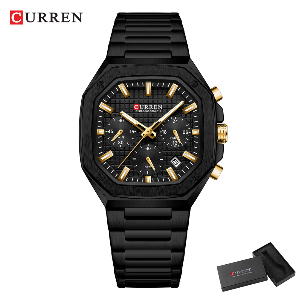 CURREN นาฬิกาโครโนสแควร์สุดหรู - Luxury Watch With Bracelet บทวิจารณ์และราคา