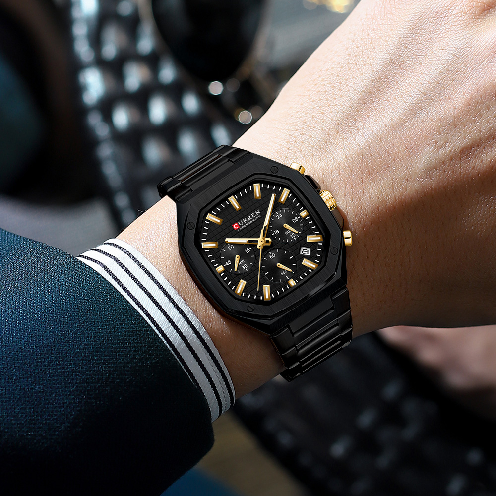CURREN นาฬิกาโครโนสแควร์สุดหรู - Luxury Watch With Bracelet บทวิจารณ์และราคา