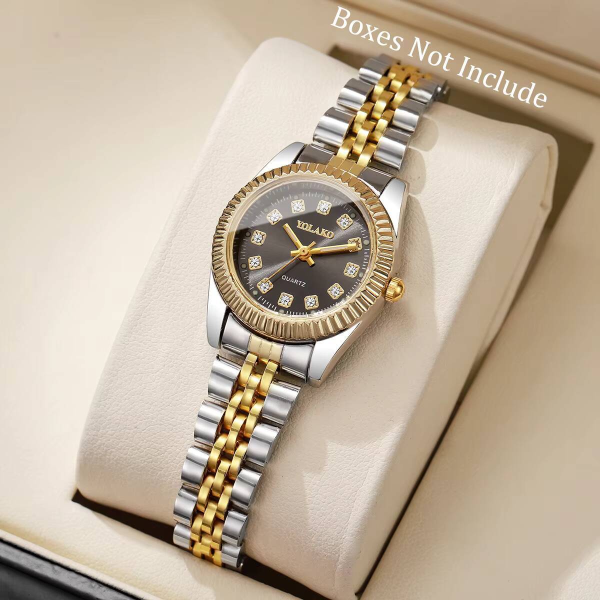 แฟชั่นไรน์สโตนผู้หญิงนาฬิกาควอ - Luxury Watch Organizer บทวิจารณ์และราคา