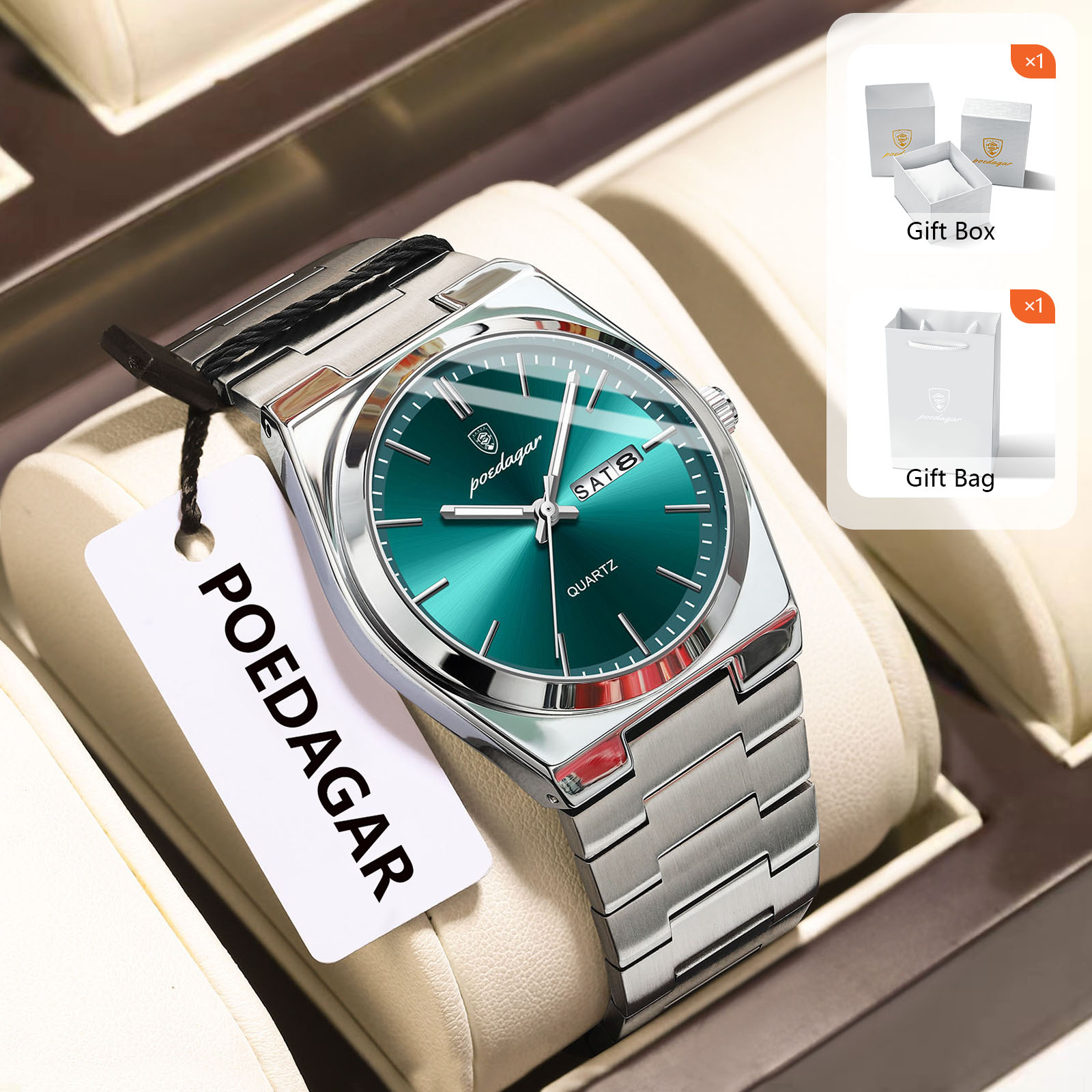 POEDAGAR Original ควอตซ์นาฬิกา - Luxury Watch Display Case บทวิจารณ์และราคา