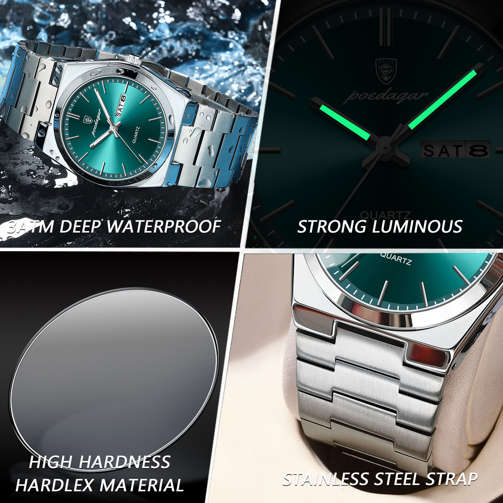 POEDAGAR Original ควอตซ์นาฬิกา - Luxury Watch Display Case บทวิจารณ์และราคา
