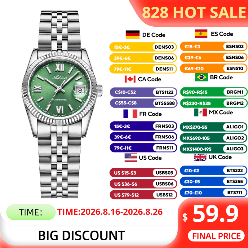 ADDIES นาฬิกาผู้หญิงเรืองแสงแบ - Luxury Watch All Brands บทวิจารณ์และราคา